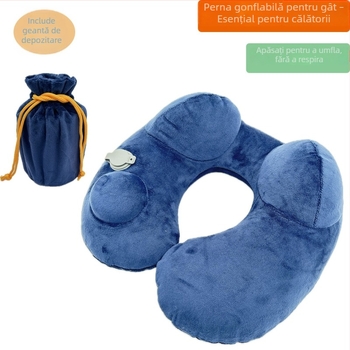 Pernă de călătorie în formă de U – (Brand: Hexinglian; Umplutură: fibre de poliester; Material: catifea Crystal velvet; Stil: minimalist modern; Potrivit pentru copii, adulți și persoane în vârstă)