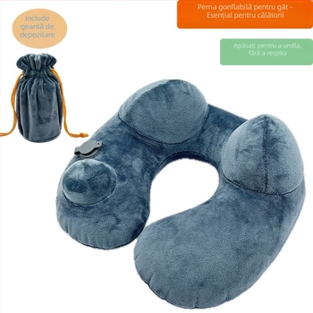 Pernă de călătorie în formă de U – (Brand: Hexinglian; Umplutură: fibre de poliester; Material: catifea Crystal velvet; Stil: minimalist modern; Potrivit pentru copii, adulți și persoane în vârstă)