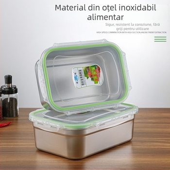 Cutie de prânz din oțel inoxidabil 304, dreptunghiulară, etanșă cu capac, compatibilă cu cuptorul cu microunde, capacitate sub 300 ml