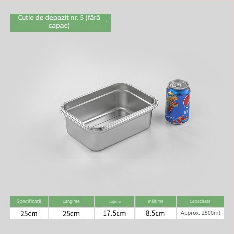 Cutie de prânz din oțel inoxidabil 304, dreptunghiulară, etanșă cu capac, compatibilă cu cuptorul cu microunde, capacitate sub 300 ml