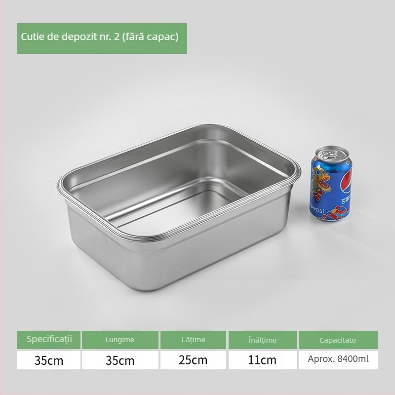 Cutie de prânz din oțel inoxidabil 304, dreptunghiulară, etanșă cu capac, compatibilă cu cuptorul cu microunde, capacitate sub 300 ml