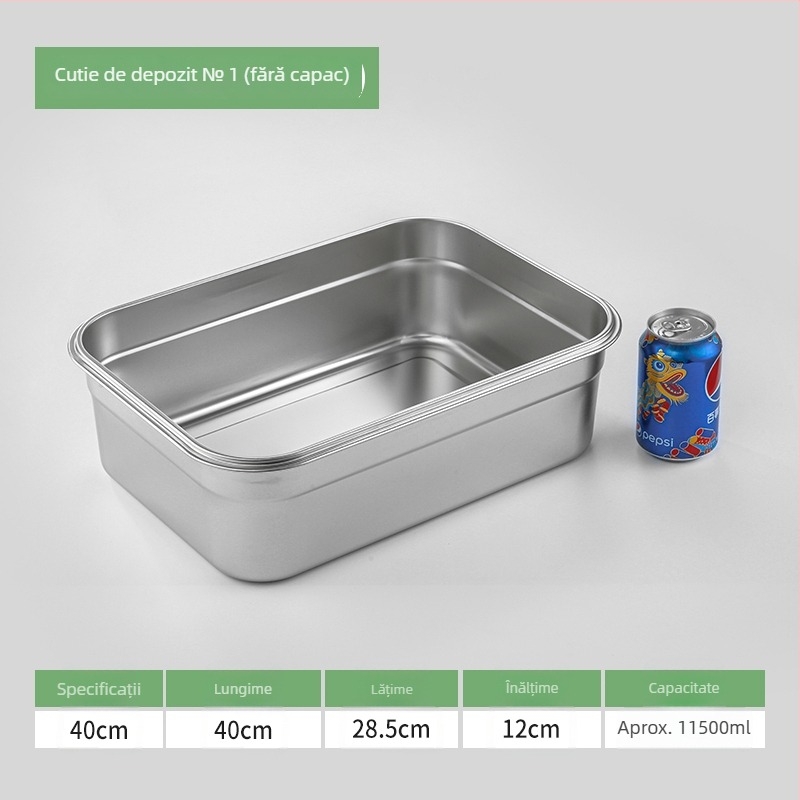 Cutie de prânz din oțel inoxidabil 304, dreptunghiulară, etanșă cu capac, compatibilă cu cuptorul cu microunde, capacitate sub 300 ml