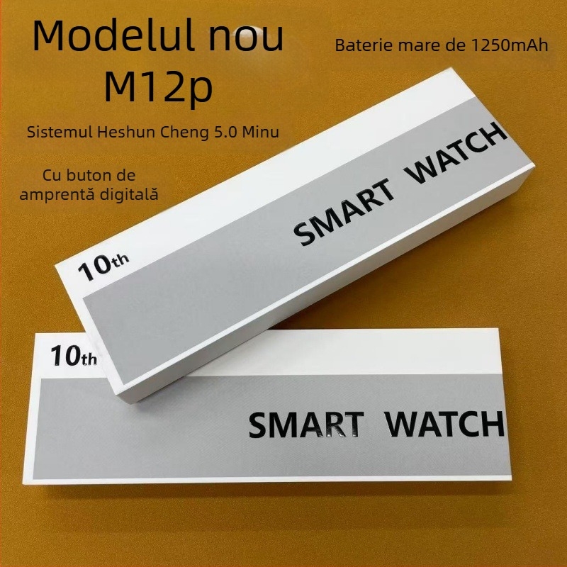 Ceas inteligent M12P cu suport pentru card și Sistem Shuncheng 5.0 Minu, baterie 1250mAh, ecran AMOLED