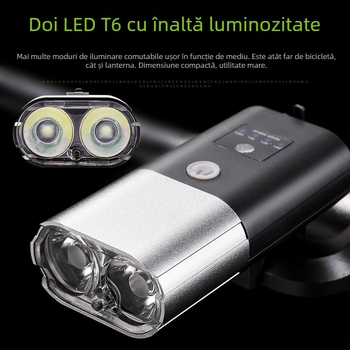 BSK lampă frontală pentru bicicletă, din aliaj de aluminiu, reîncărcabilă prin USB, pentru MTB și biciclete de drum