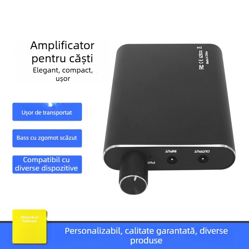Amplificator portabil pentru căști, sunet Hi-Fi, zgomot scăzut și amplificare bas — alimentare USB, cablu USB 0,97 m, model Audio Regulator, Brand You Hong