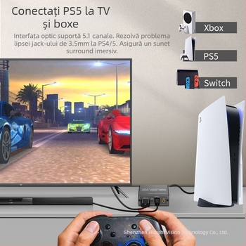 HD803 Extractor HDMI Audio — 4K60Hz pentru home theater, garanție 1 an