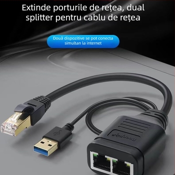 Distribuitor de rețea RJ45 1 la 2, acces simultan la internet, modelul 805, gestionare energie, pentru linii de monitorizare a securității