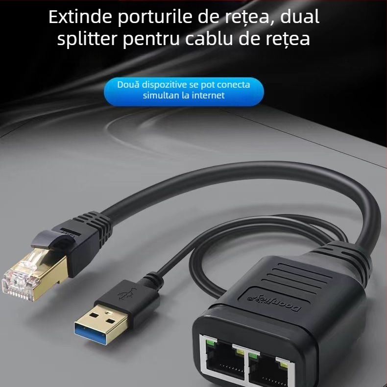 Distribuitor de rețea RJ45 1 la 2, acces simultan la internet, modelul 805, gestionare energie, pentru linii de monitorizare a securității