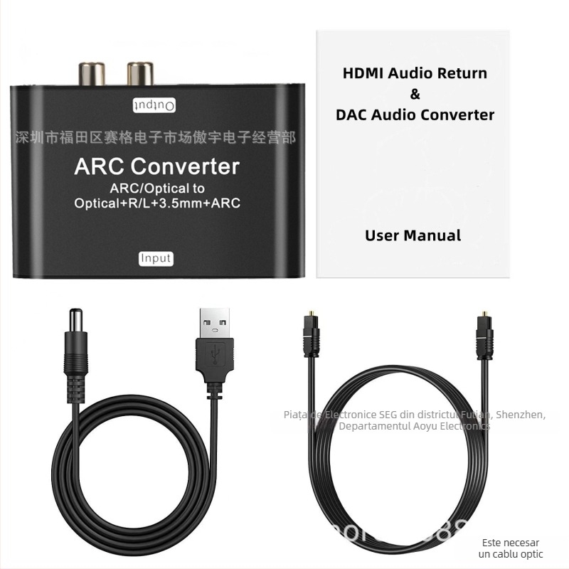 Adaptor HDMI ARC pentru audio, model 133, conversie optic-analog DAC192K
