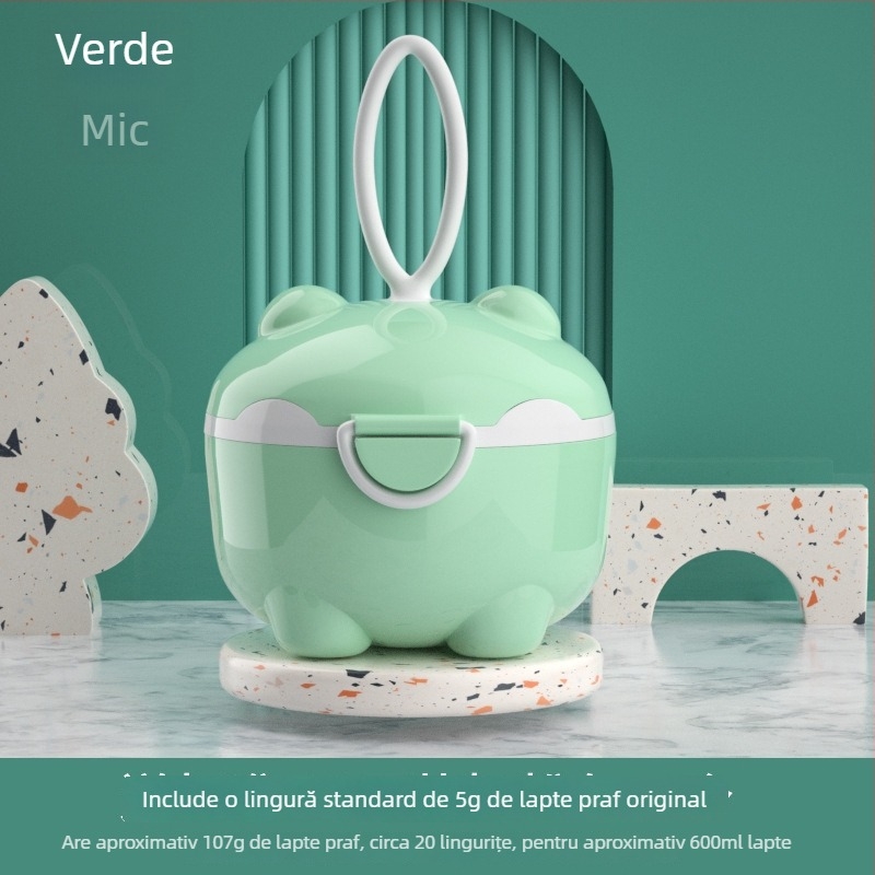 Cutie pentru lapte praf de bebeluți, design cu două compartimente, brand Tired, potrivită de la naștere până la 3 ani