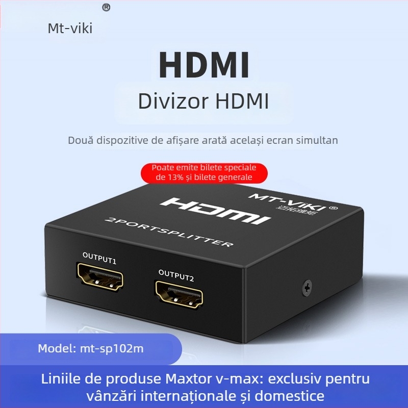Divizor HDMI 1x2, 4K, MT-SP102M, Maxtor vimo