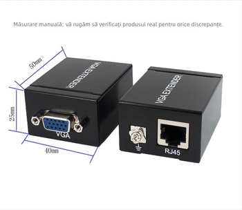 Extensor VGA până la 60 m, transmisie VGA prin cablu de rețea, rezoluție 1080p, OEM disponibil