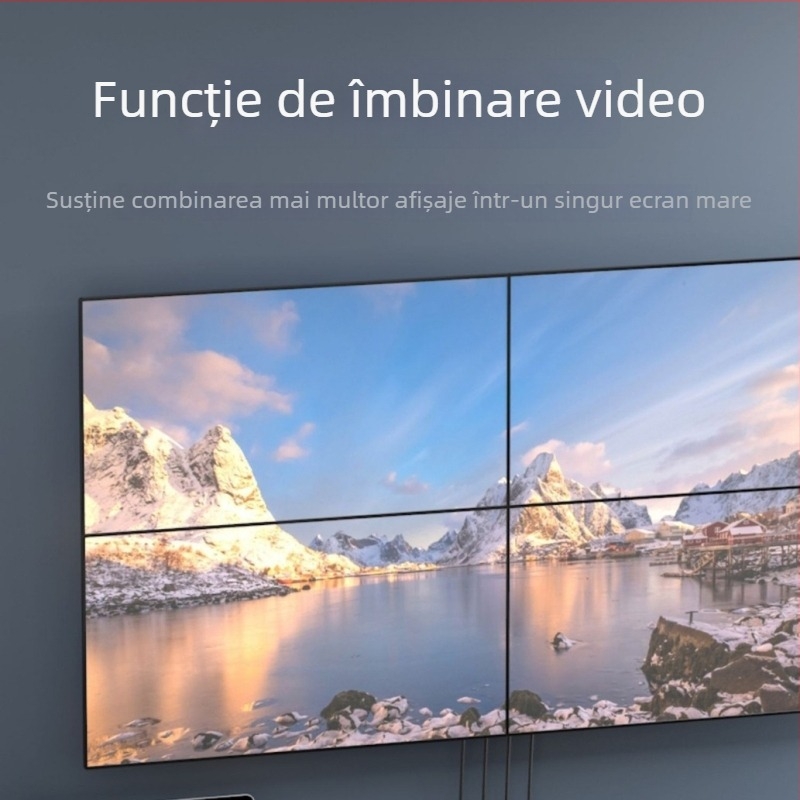 Comutator HDMI distribuție video OZJP1, rezoluție 1920x1080, control compatibil Windows, include splitter, sursă de alimentare, telecomandă