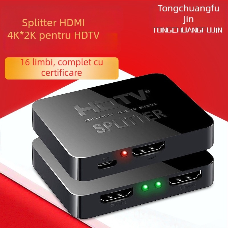 Divizor HDMI 1 intrare 2 ieșiri 4K (3840x2160) RL-HSP4K12-P1