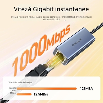 Win as USB 3.0 Gigabit cardă de rețea cablată către RJ45 hub converter – adaptor extern pentru laptop