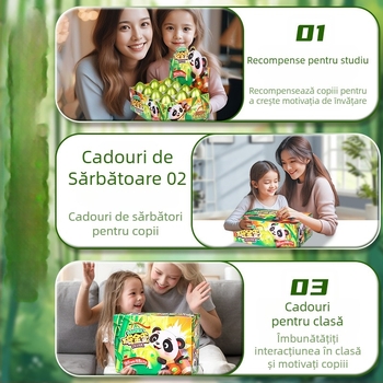 Xin dong Panda Blind Box – Jucărie panda interactivă, din plastic, cu ou de aur surpriză, Dezvoltare educațională, Joc părinți-copii, pentru copii 7–14