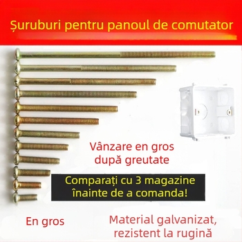 Panou prelungit pentru întrerupător/priză pentru cutie universală de cabluri – șuruburi M4 compatibile, oțel Q235 galvanizat, standard GB5783-86, performanță 4.8
