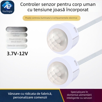 Intrerupător cu senzor PIR IR pentru iluminare cu tensiune scăzută (5-12V, întârziere 30s) – Downlight/Spotlight