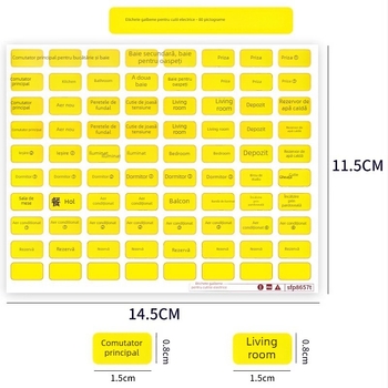 Etichetă de identificare pentru cutia de contoare — pentru întrerupătorul principal și prize, din plastic, stil modern minimalist, pentru spații comerciale și uz casnic