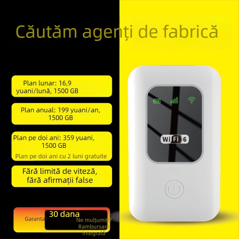 TM20-01 Router Wi‑Fi 4G portabil cu date nelimitate, hotspot mobil pentru telefoane, cu viteza de până la 150 Mbps