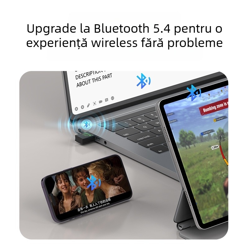 Adaptor USB Wi‑Fi dual-band, fără driver, 2.4/5 GHz, până la 1300 Mbps, interfață USB, compatibil 802.11ac