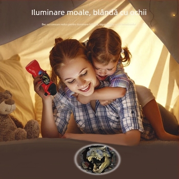 Lampă proiectoare educațională pentru copii cu dinozaur, proiecție luminoasă, simulare de scenă, carcasă din plastic, pentru copii 4–6 ani