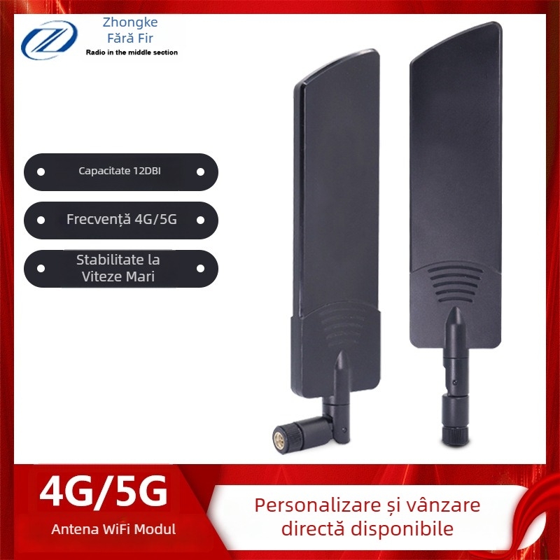 Antena omnidirecțională 5G pliabilă tip baton adeziv, 40 dBi, 600-6000 MHz, 50 Ω, interfață SMA
