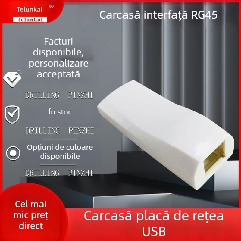 Carcasă USB pentru card de rețea cu Gigabit Ethernet RJ45, ABS