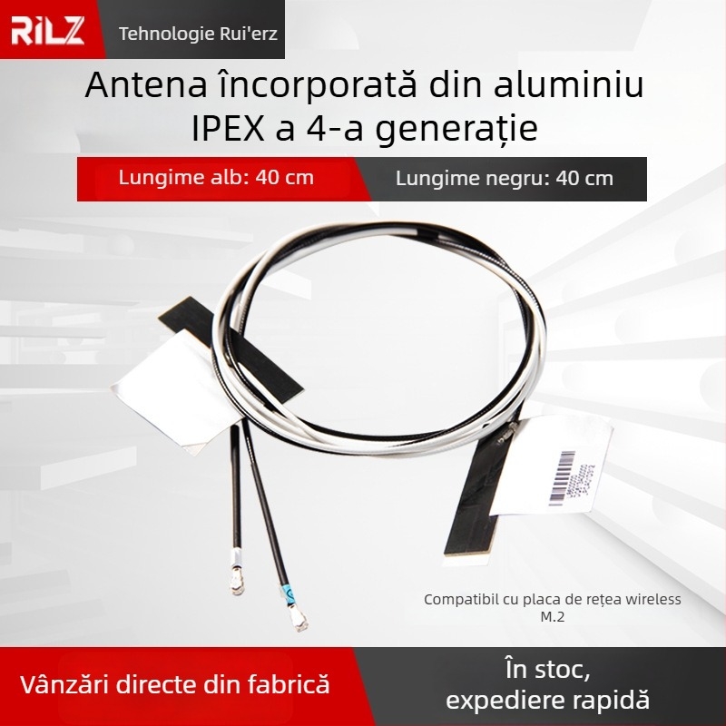 Card de rețea Wi-Fi pentru laptop cu interfață M.2, antenă IPEX de-a patra generație încorporată, folie din aluminiu pur, antenă 4G