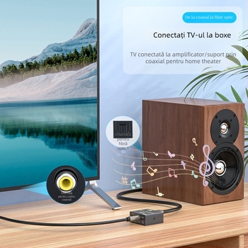 Jinghua Z066 Convertor de fibră optică la audio coaxial cu decodare digitală a sunetului
