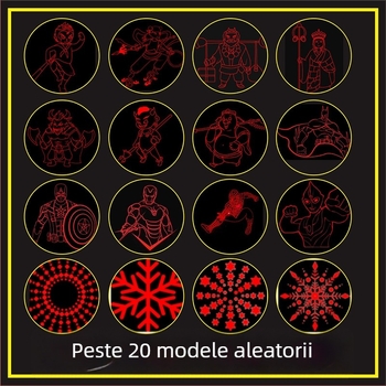 Yirui Proiector laser de jucărie nostalgic pentru copii, stil post-80 — proiecție multiplă, laser infraroșu, distracție pentru pisici