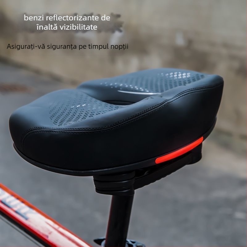 Șa de bicicletă pentru biciclete de munte, mărită, cu formă specială, îngroșată și impermeabilă, din spumă cu înaltă elasticitate și oțel cu carbon înalt 2355