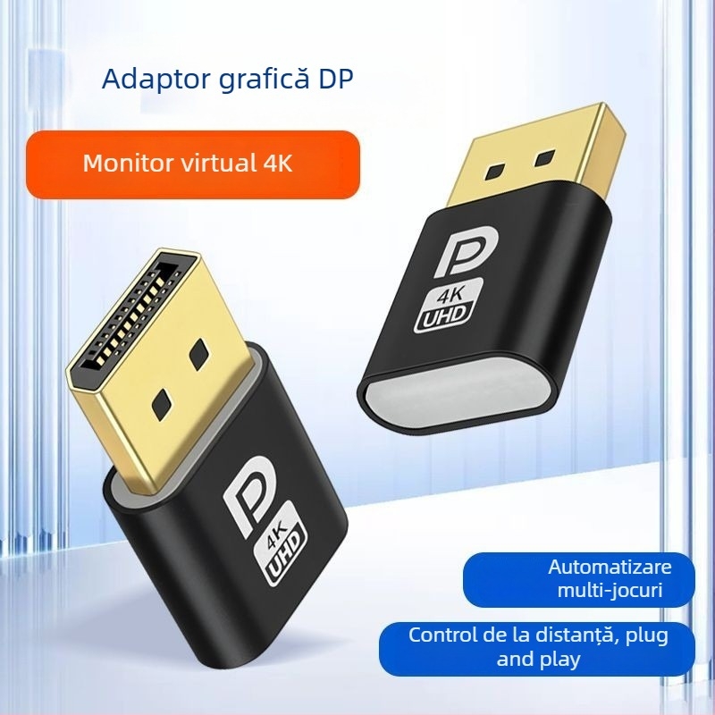 DP monitor virtual – adaptor wireless 4K, compatibil cu Windows 7, trezire de la distanță