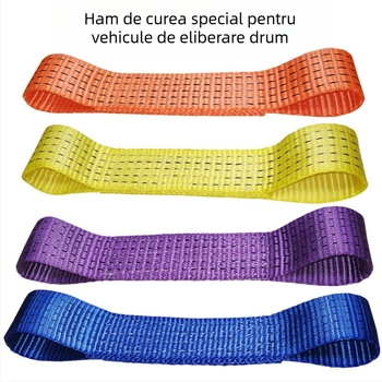 Accesorii pentru vehicul de tractare: curea specială pentru remorcă, poliester de înaltă rezistență, capacitate 5 tone, model Curea specială pentru wrecker, aplicație: curea transversală pentru remorcă