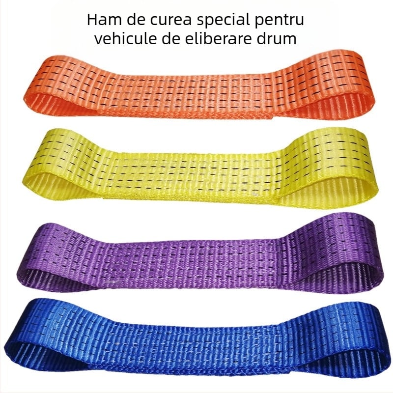 Accesorii pentru vehicul de tractare: curea specială pentru remorcă, poliester de înaltă rezistență, capacitate 5 tone, model Curea specială pentru wrecker, aplicație: curea transversală pentru remorcă