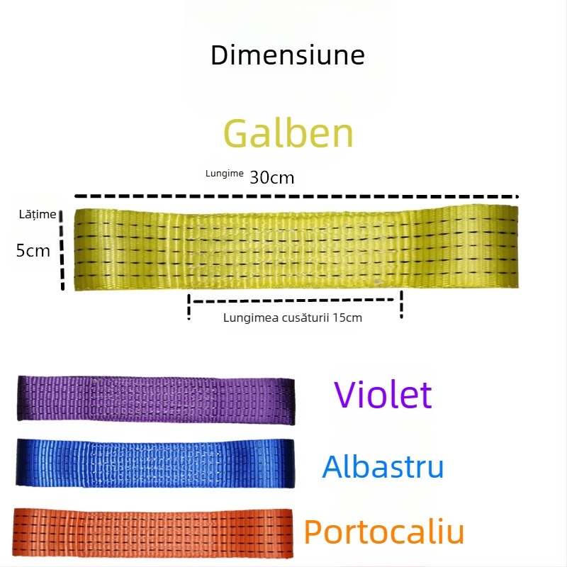 Accesorii pentru vehicul de tractare: curea specială pentru remorcă, poliester de înaltă rezistență, capacitate 5 tone, model Curea specială pentru wrecker, aplicație: curea transversală pentru remorcă