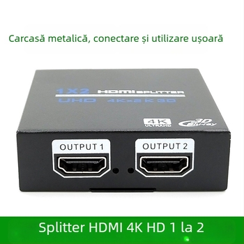 Divizor HDMI 1x2, transmisie 20 m, lățime de bandă 480 Mbps, alimentare 5V1A (model OZF4)