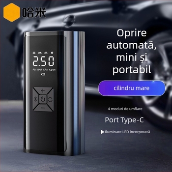 Compresor auto portabil pentru pneuri, cu afișaj digital, 12V, 120W, debit 35 L/min, fără fir