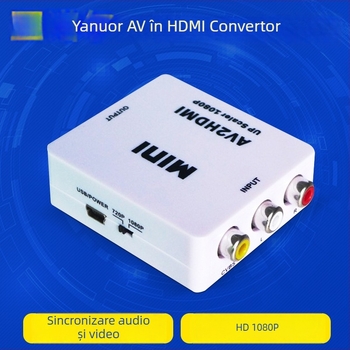 Convertor Mini AV la HDMI, intrare RCA către HDMI, 1080p
