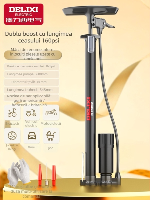 Pompa manuală pentru bicicletă, umflător mini portabil