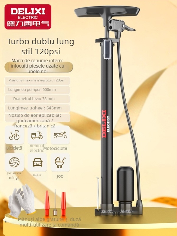 Pompa manuală pentru bicicletă, umflător mini portabil