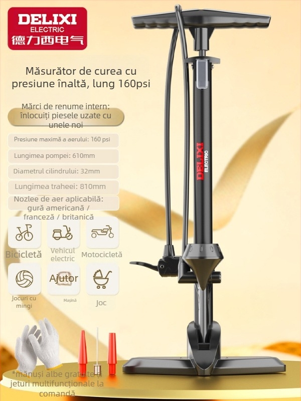 Pompa manuală pentru bicicletă, umflător mini portabil