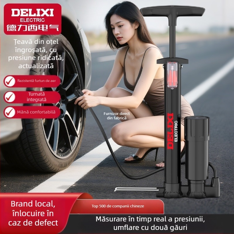 Pompa manuală pentru bicicletă, umflător mini portabil