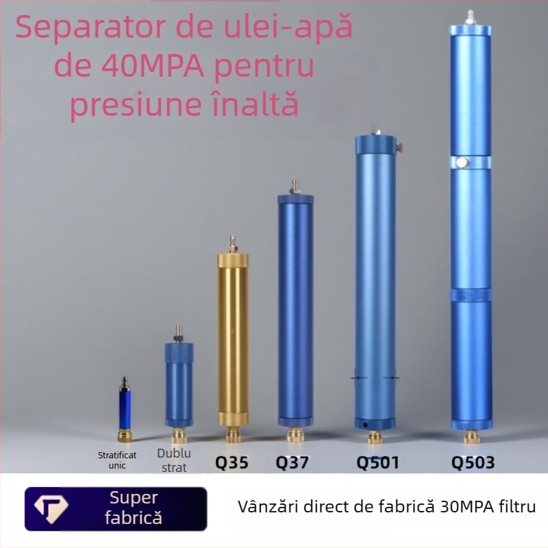 Filtru separator ulei-apă cu separare dublă pentru pompă de înaltă presiune pentru umflat, corp din aluminiu, ARKEN