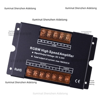 Amplificator pentru bandă LED RGBWW, repetor sincronizat (5-24V; Mod de control: Sincronizare; Mod semnal: PWM; Interfață: Terminale; IP20)