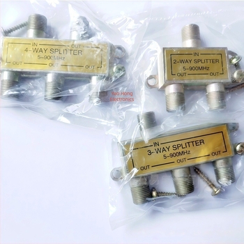 Splitter pentru cablu TV, 1 intrare, 3 ieșiri, bandă 5–900 MHz, design 3 căi