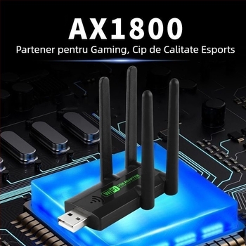 Amplificator de semnal WiFi și extender, dual-band, patru antene, design circular