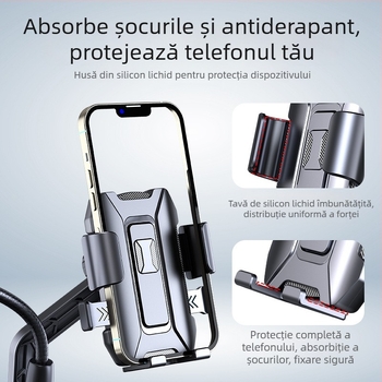 Suport pentru telefon pentru vehicule electrice, motociclete și biciclete de munte | Material: aliaj + plastic | Modelul 108 | Suport auto pentru telefon | Suport pentru personalizare