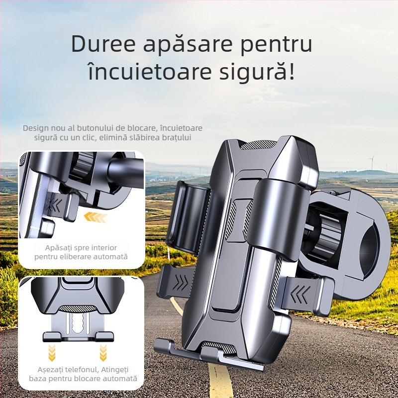 Suport pentru telefon pentru vehicule electrice, motociclete și biciclete de munte | Material: aliaj + plastic | Modelul 108 | Suport auto pentru telefon | Suport pentru personalizare