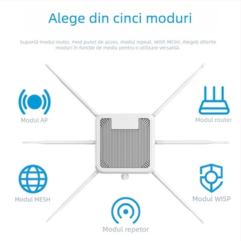 Punct de acces wireless WiFi 6 AX3000, dual-band, IP67 rezistent la apă, repetor/amplificator de semnal pentru acoperire la distanțe mari, alimentare POE, până la 300 m distanță, 3000 Mbps